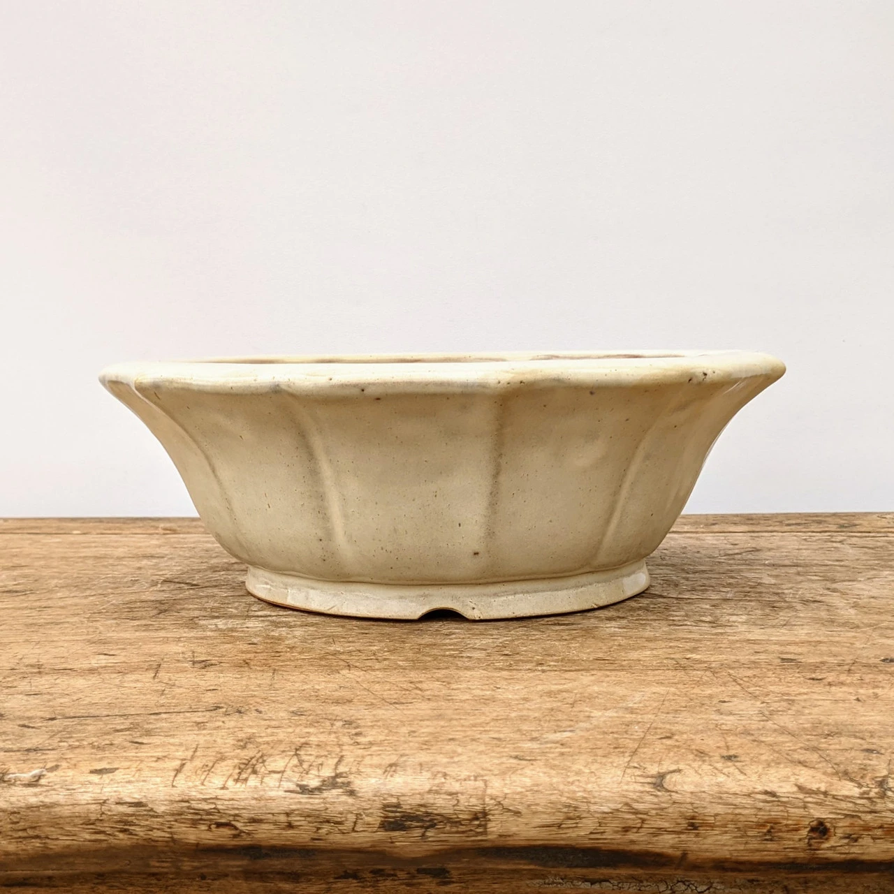 9" Cream Glazed Yixing Bonsai Pot (No. 1939) 5 9" Cream Glazed Yixing Bonsai Pot (No. 1939) - Image 5