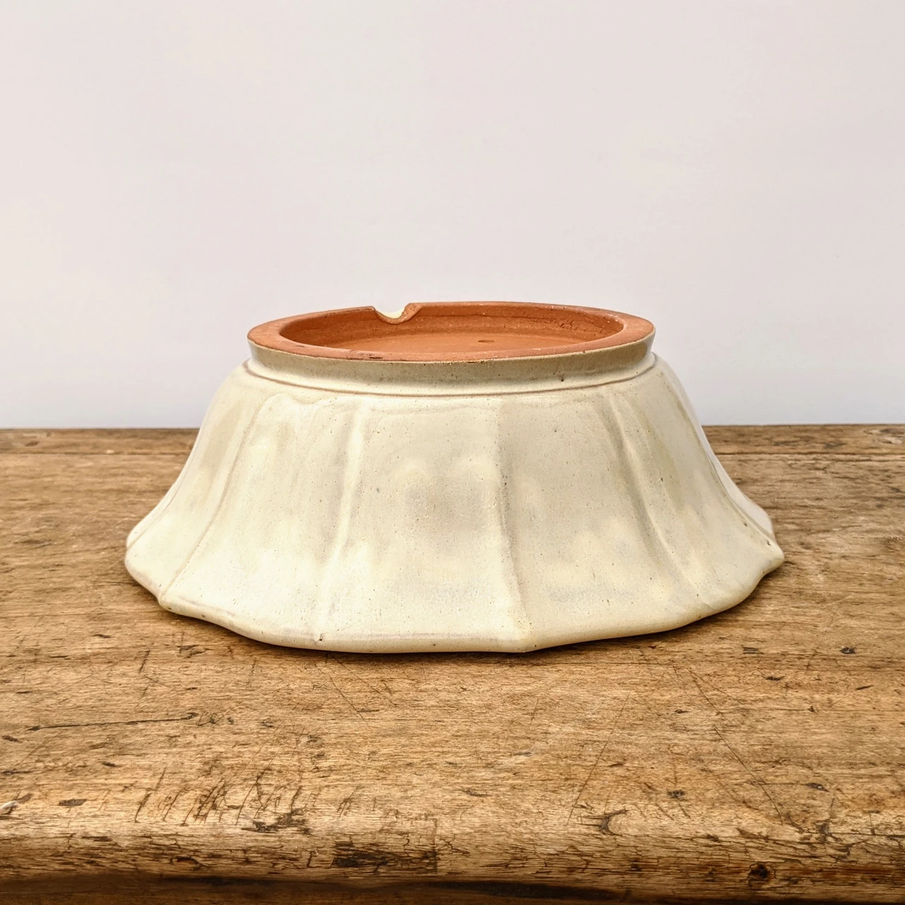 9" Cream Glazed Yixing Bonsai Pot (No. 1939) 4 9" Cream Glazed Yixing Bonsai Pot (No. 1939) - Image 4