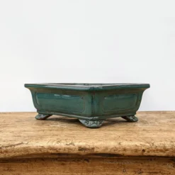 9" (green-ish) Glazed Yixing Bonsai Pot (No. 1953)
