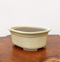 7-13" Cream Glazed Japanese Bonsai Pot