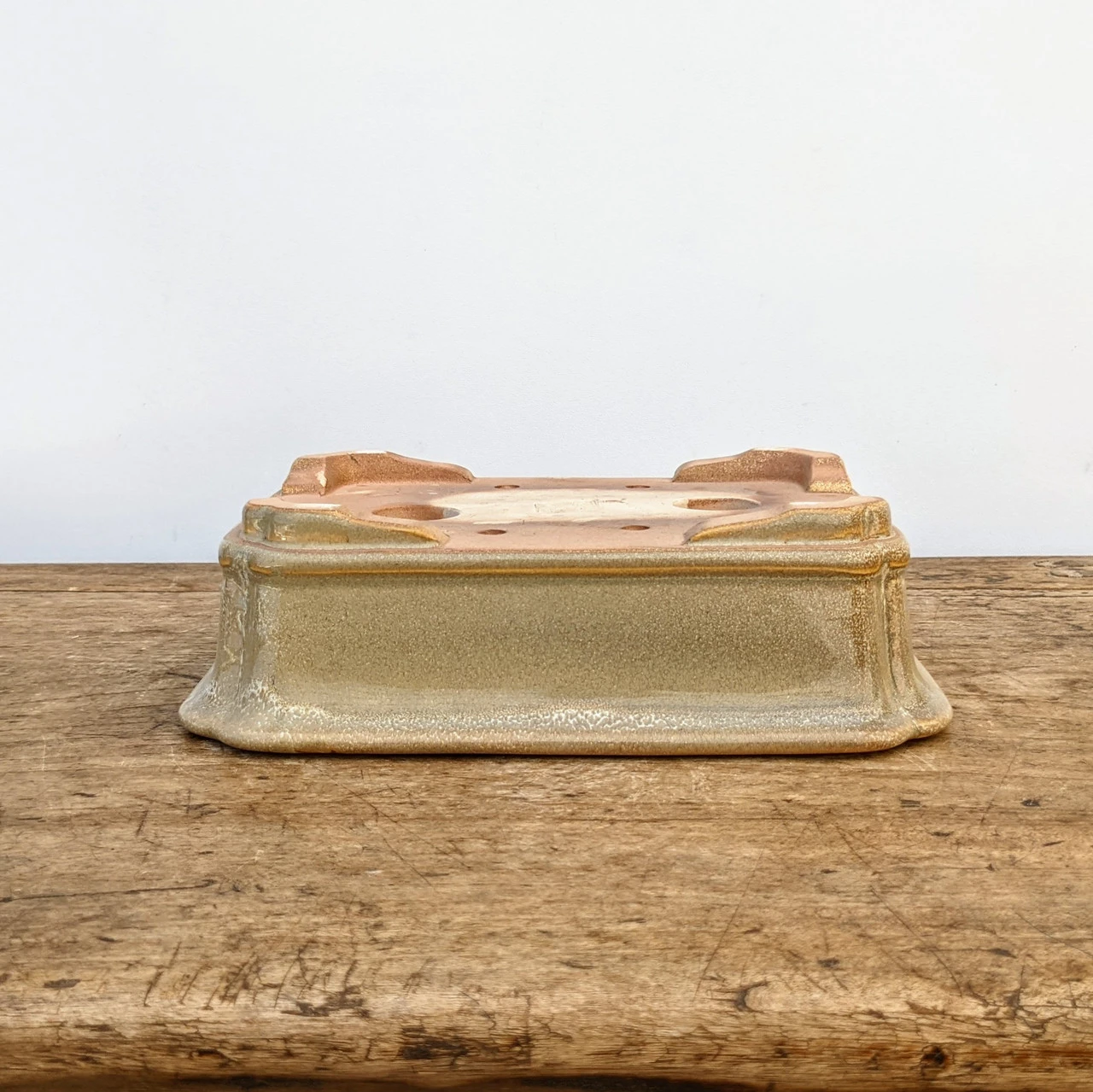 8" Cream Glazed Yixing Bonsai Pot (No. 1436) 6 8" Cream Glazed Yixing Bonsai Pot (No. 1436) - Image 6