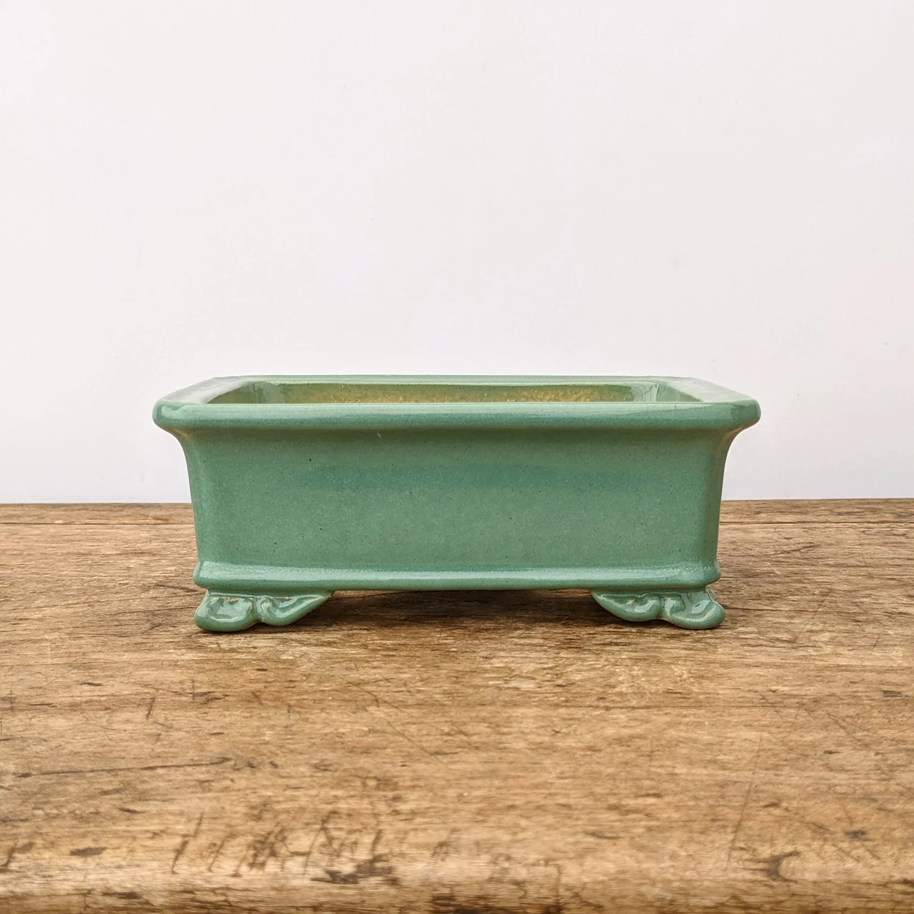 7" Green Glazed Yixing Bonsai Pot (No. 1975d) 2 7" Green Glazed Yixing Bonsai Pot (No. 1975d) - Image 2