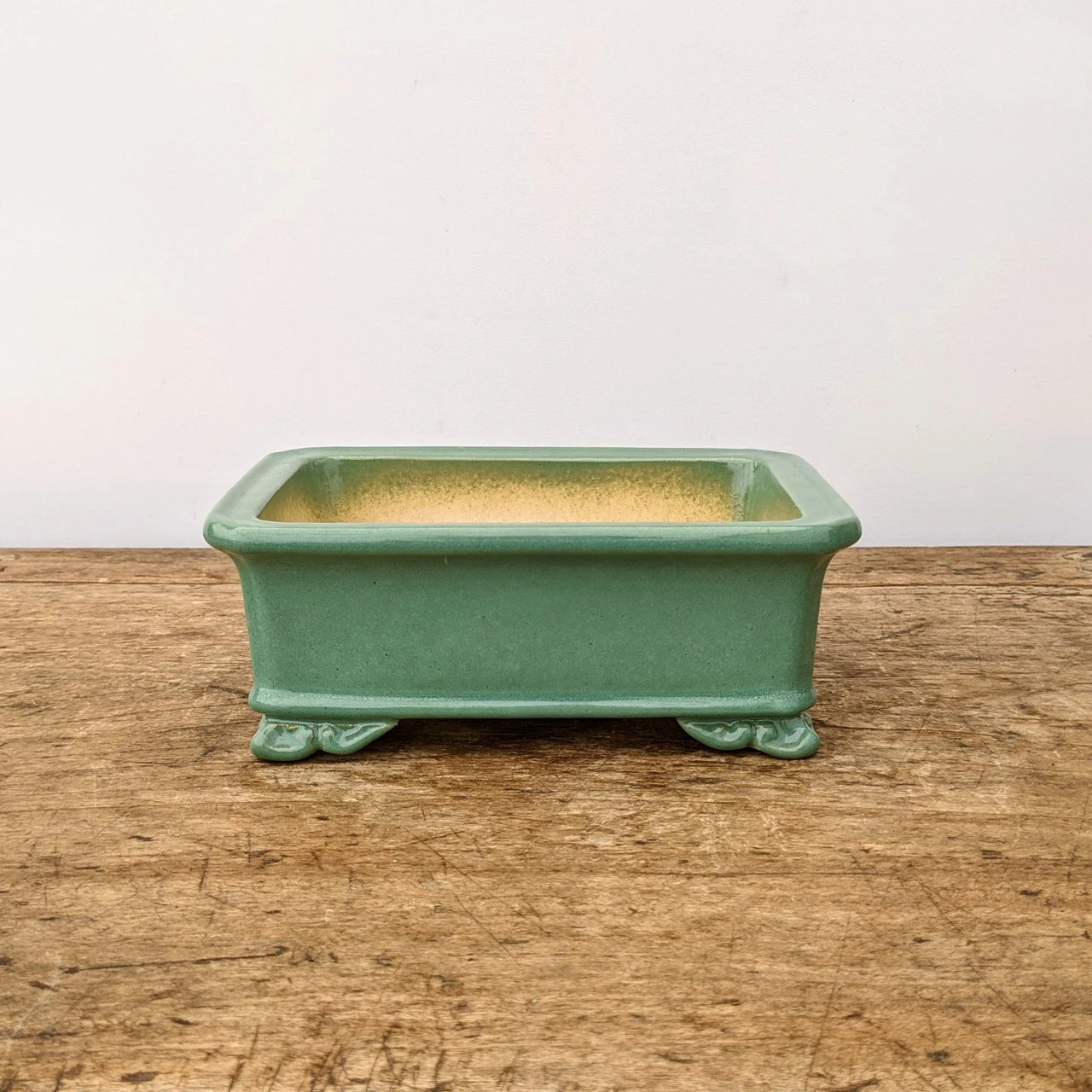 7" Green Glazed Yixing Bonsai Pot (No. 1975d) 3 7" Green Glazed Yixing Bonsai Pot (No. 1975d) - Image 3