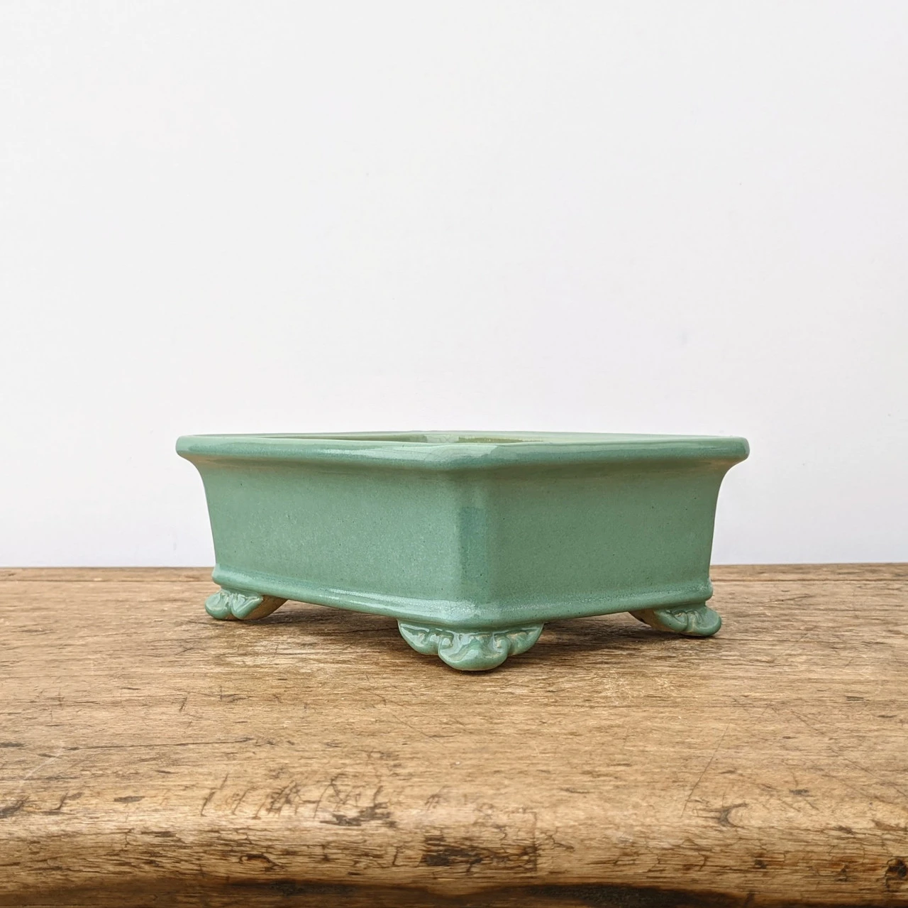 7" Green Glazed Yixing Bonsai Pot (No. 1975d) 1 7" Green Glazed Yixing Bonsai Pot (No. 1975d)