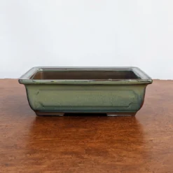6-9" Green Glazed Japanese Rectangle Bonsai Pot (No. 293) -Home Decor Items Store PXL 20220120 195610176.NIGHT2 47678.1644341779
