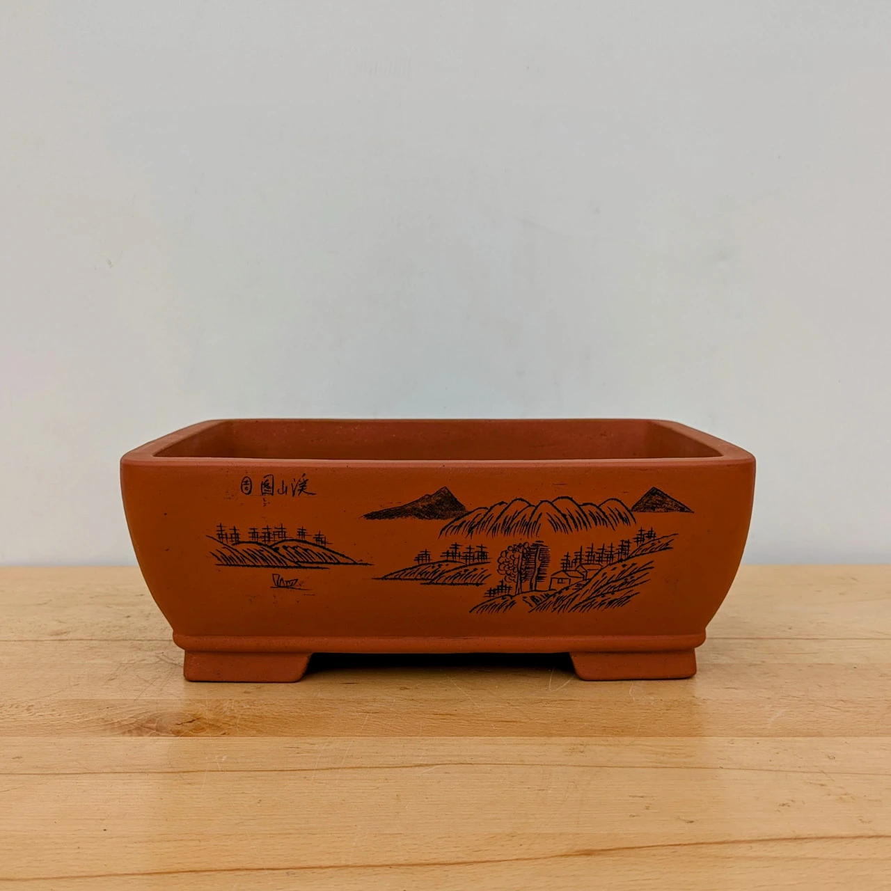 13" Etched Yixing Bonsai Pot (No. 2188) 1 13" Etched Yixing Bonsai Pot (No. 2188)