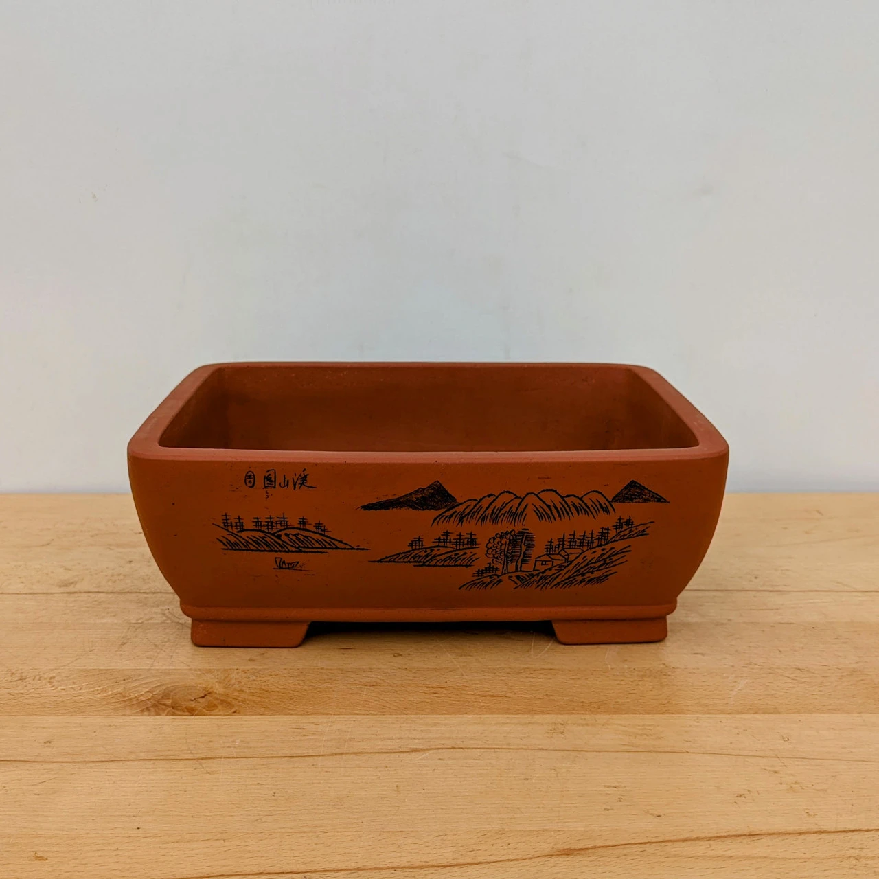 13" Etched Yixing Bonsai Pot (No. 2188) 6 13" Etched Yixing Bonsai Pot (No. 2188) - Image 6